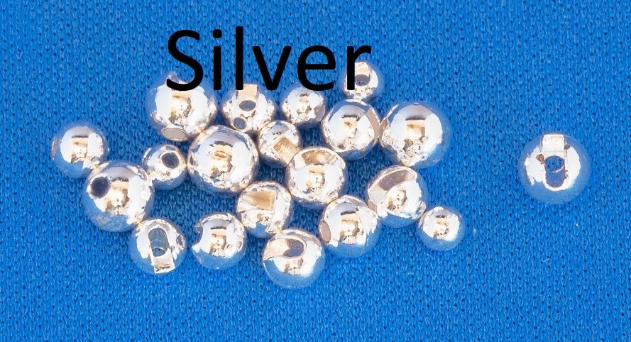 Veniard Tungsten Beads Slotted 4mm Medium Silver Fly Tying Materials